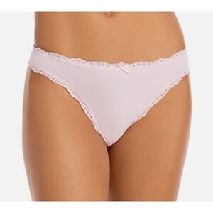 AQUA Intimates Women's Medium  Lace Trim‎ Thong Panty